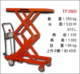 臺灣耐力剪叉式手動平臺車