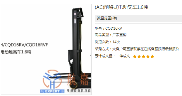(AC)前移式電動叉車1.6噸
