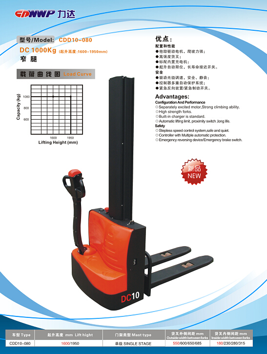 力達(dá)全電動(dòng)堆垛車(chē)(CDD10-080)