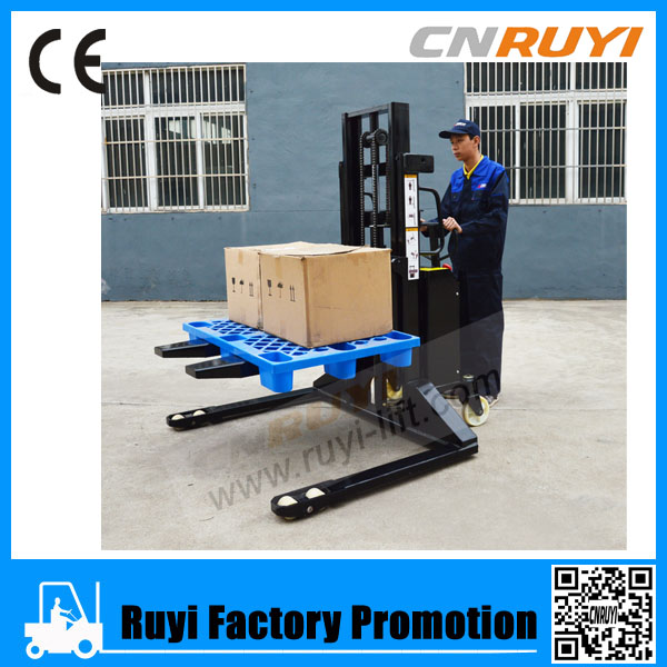 惠州經(jīng)銷半電動(dòng)寬支腿電動(dòng)堆高車 CDD10SS(W)
